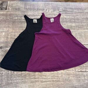 Free People Tank Top Set - Black and Purple